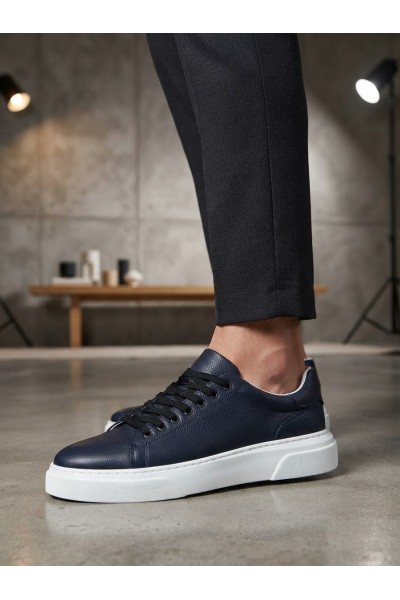 BLF-010 Erkek Sneaker Günlük Casual Spor Ayakkabı Lacivert Beyaz Taban