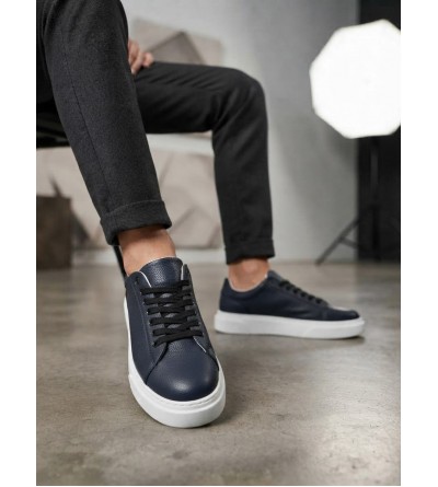 BLF-010 Erkek Sneaker Günlük Casual Spor Ayakkabı Lacivert Beyaz Taban