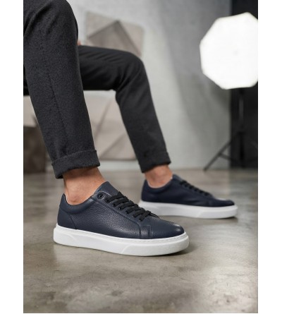 BLF-010 Erkek Sneaker Günlük Casual Spor Ayakkabı Lacivert Beyaz Taban