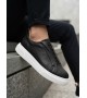 BA0581 Erkek Sneaker Günlük Casual Spor Ayakkabı Siyah Beyaz Taban