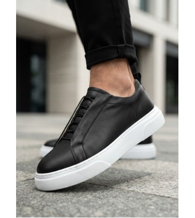 BA0581 Erkek Sneaker Günlük Casual Spor Ayakkabı Siyah Beyaz Taban