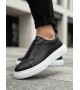 BA0581 Erkek Sneaker Günlük Casual Spor Ayakkabı Siyah Beyaz Taban