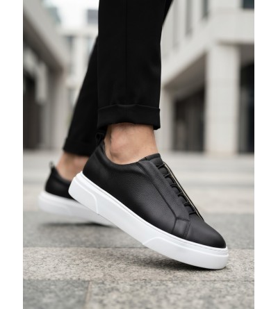 BA0581 Erkek Sneaker Günlük Casual Spor Ayakkabı Siyah Beyaz Taban