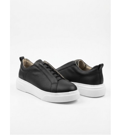 BA0581 Erkek Sneaker Günlük Casual Spor Ayakkabı Siyah Beyaz Taban