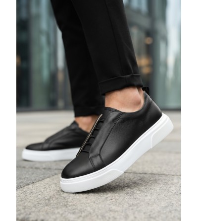 BA0581 Erkek Sneaker Günlük Casual Spor Ayakkabı Siyah Beyaz Taban