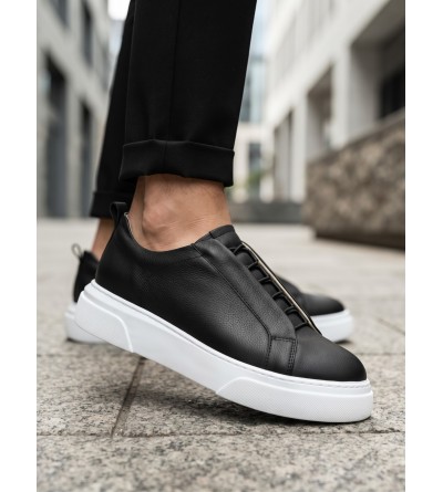 BA0581 Erkek Sneaker Günlük Casual Spor Ayakkabı Siyah Beyaz Taban