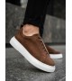 BA0581 Erkek Sneaker Günlük Casual Spor Ayakkabı Kahvrengi Beyaz Taban 