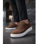 BA0581 Erkek Sneaker Günlük Casual Spor Ayakkabı Kahvrengi Beyaz Taban 