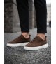 BA0581 Erkek Sneaker Günlük Casual Spor Ayakkabı Kahvrengi Beyaz Taban 