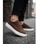 BA0581 Erkek Sneaker Günlük Casual Spor Ayakkabı Kahvrengi Beyaz Taban 