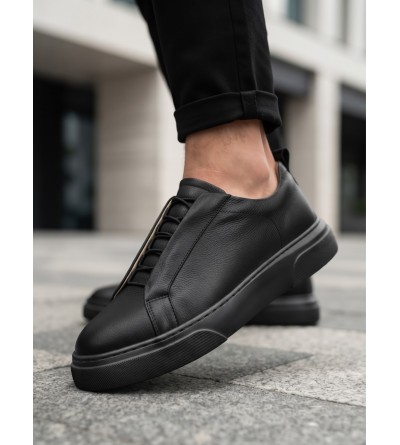 BA0581 Erkek Sneaker Günlük Casual Spor Ayakkabı Siyah Siyah Taban 