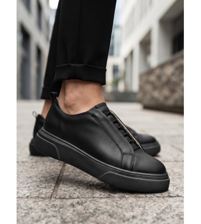 BA0581 Erkek Sneaker Günlük Casual Spor Ayakkabı Siyah Siyah Taban 
