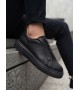 BA0581 Erkek Sneaker Günlük Casual Spor Ayakkabı Siyah Siyah Taban 