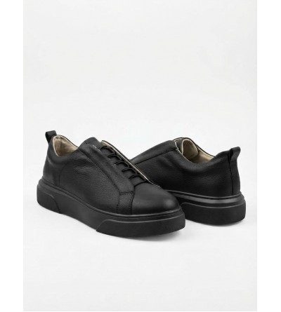 BA0581 Erkek Sneaker Günlük Casual Spor Ayakkabı Siyah Siyah Taban 