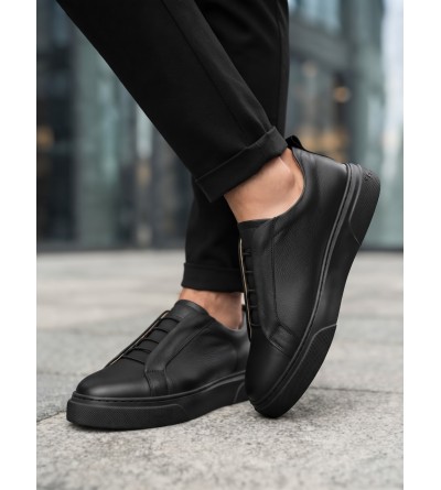 BA0581 Erkek Sneaker Günlük Casual Spor Ayakkabı Siyah Siyah Taban 