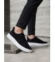 BA0581 Erkek Sneaker Günlük Casual Spor Ayakkabı Siyah Süet Beyaz Taban 
