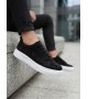 BA0581 Erkek Sneaker Günlük Casual Spor Ayakkabı Siyah Süet Beyaz Taban 