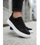 BA0581 Erkek Sneaker Günlük Casual Spor Ayakkabı Siyah Süet Beyaz Taban 