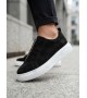 BA0581 Erkek Sneaker Günlük Casual Spor Ayakkabı Siyah Süet Beyaz Taban 