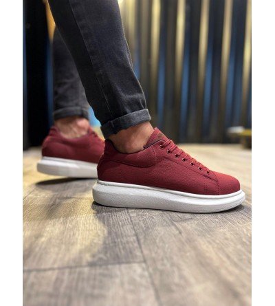 Knack Yüksek Taban Günlük Ayakkabı 045 Bordo (Beyaz Taban) Knack Yüksek Taban Günlük Ayakkabı 045 Bordo (Beyaz Taban)