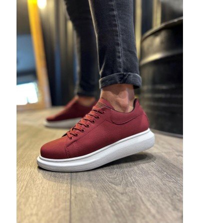 Knack Yüksek Taban Günlük Ayakkabı 045 Bordo (Beyaz Taban) Knack Yüksek Taban Günlük Ayakkabı 045 Bordo (Beyaz Taban)