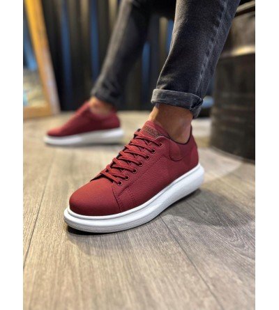 Knack Yüksek Taban Günlük Ayakkabı 045 Bordo (Beyaz Taban) Knack Yüksek Taban Günlük Ayakkabı 045 Bordo (Beyaz Taban)