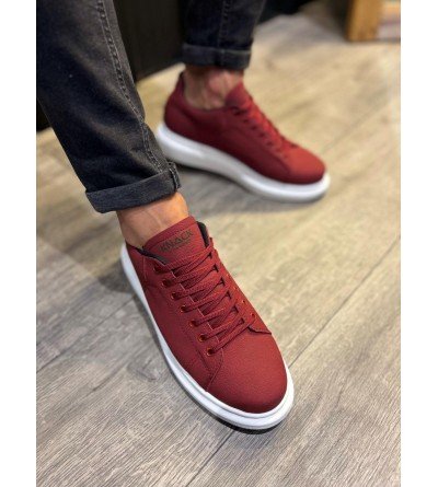Knack Yüksek Taban Günlük Ayakkabı 045 Bordo (Beyaz Taban) Knack Yüksek Taban Günlük Ayakkabı 045 Bordo (Beyaz Taban)
