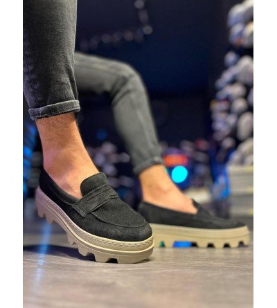 Knack Yüksek Taban Klasik Ayakkabı 779 Siyah Süet Knack Yüksek Taban Klasik Ayakkabı 779 Siyah Süet