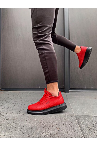 Knack Yüksek Taban Günlük Ayakkabı 040 Kırmızı (Siyah Taban)