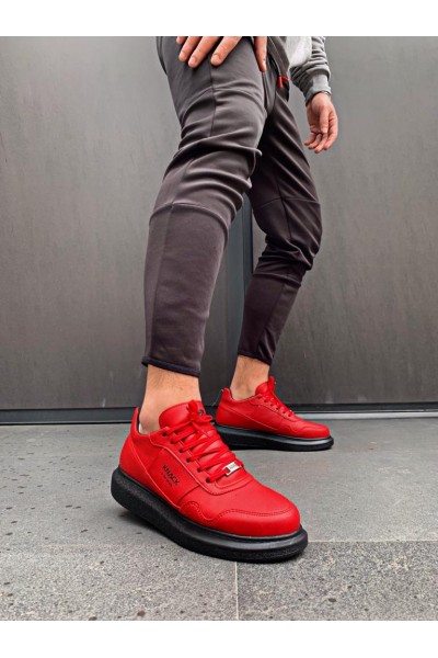 Knack Yüksek Taban Günlük Ayakkabı 040 Kırmızı (Siyah Taban)