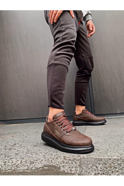 Knack Yüksek Taban Günlük Ayakkabı 040 Kahverengi (Siyah Taban)