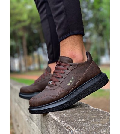 Knack Yüksek Taban Günlük Ayakkabı 040 Kahverengi (Siyah Taban) Knack Yüksek Taban Günlük Ayakkabı 040 Kahverengi (Siyah Taban)