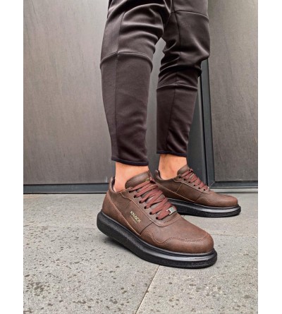 Knack Yüksek Taban Günlük Ayakkabı 040 Kahverengi (Siyah Taban) Knack Yüksek Taban Günlük Ayakkabı 040 Kahverengi (Siyah Taban)