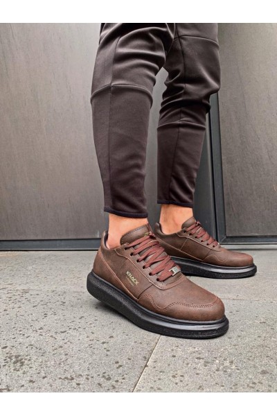 Knack Yüksek Taban Günlük Ayakkabı 040 Kahverengi (Siyah Taban)