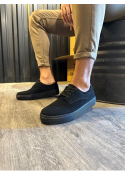 Knack Günlük Ayakkabı 077 Siyah Süet (Siyah Taban)