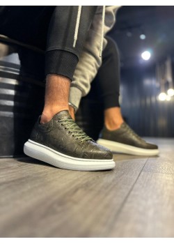 Knack Yüksek Taban Günlük Ayakkabı 044 Haki (Desenli)