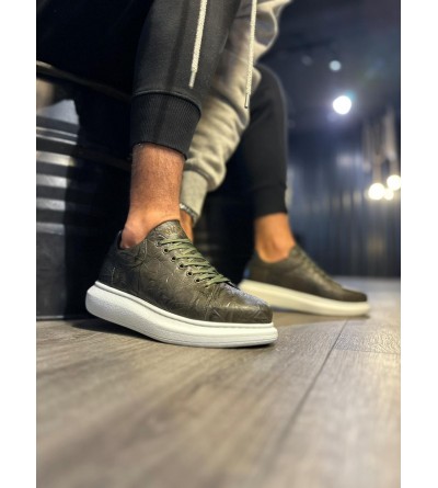 Knack Yüksek Taban Günlük Ayakkabı 044 Haki (Desenli) Knack Yüksek Taban Günlük Ayakkabı 044 Haki (Desenli)