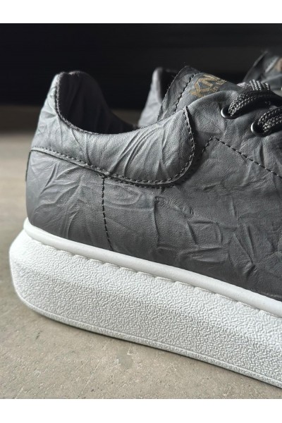 Knack Yüksek Taban Günlük Ayakkabı 044 Siyah Beyaz Taban (Desenli)