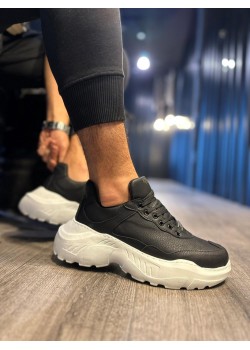 Knack Yüksek Taban Günlük Ayakkabı N75 Siyah (Beyaz Taban)