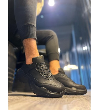 Knack Yüksek Taban Günlük Ayakkabı N75 Siyah (Siyah Taban) Knack Yüksek Taban Günlük Ayakkabı N75 Siyah (Siyah Taban)