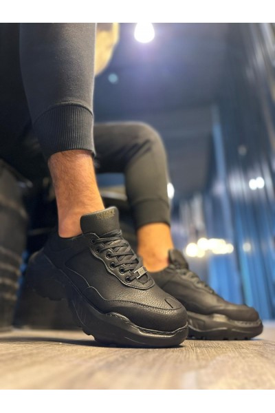 Knack Yüksek Taban Günlük Ayakkabı N75 Siyah (Siyah Taban)