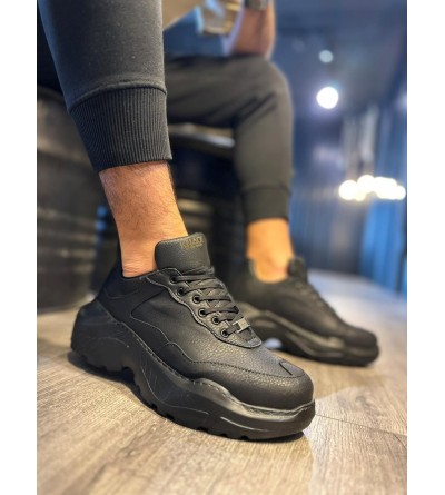 Knack Yüksek Taban Günlük Ayakkabı N75 Siyah (Siyah Taban) Knack Yüksek Taban Günlük Ayakkabı N75 Siyah (Siyah Taban)