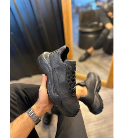 Knack Yüksek Taban Günlük Ayakkabı N75 Siyah (Siyah Taban) Knack Yüksek Taban Günlük Ayakkabı N75 Siyah (Siyah Taban)