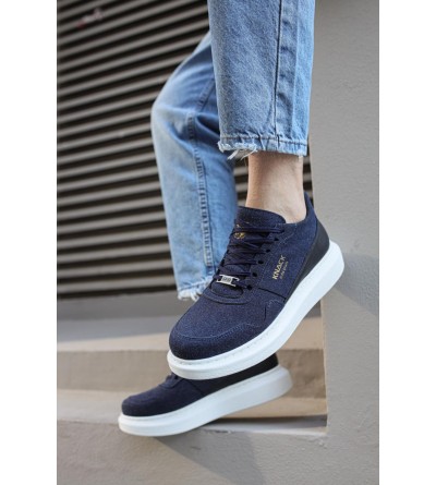 Knack Yüksek Taban Günlük Süet Ayakkabı 040 Lacivert Knack Yüksek Taban Günlük Süet Ayakkabı 040 Lacivert