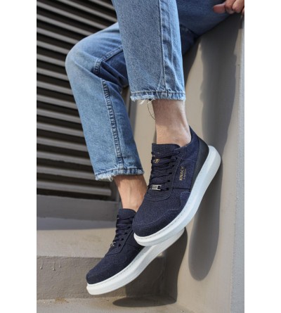 Knack Yüksek Taban Günlük Süet Ayakkabı 040 Lacivert Knack Yüksek Taban Günlük Süet Ayakkabı 040 Lacivert