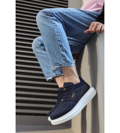 Knack Yüksek Taban Günlük Süet Ayakkabı 040 Lacivert Knack Yüksek Taban Günlük Süet Ayakkabı 040 Lacivert