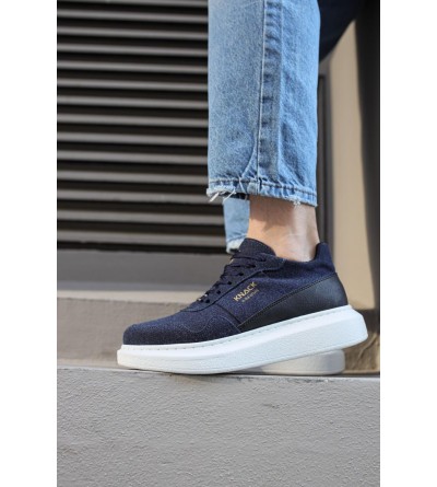 Knack Yüksek Taban Günlük Süet Ayakkabı 040 Lacivert Knack Yüksek Taban Günlük Süet Ayakkabı 040 Lacivert