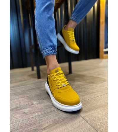 Knack Yüksek Taban Günlük Süet Ayakkabı 040 Sarı Knack Yüksek Taban Günlük Süet Ayakkabı 040 Sarı