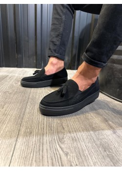 Knack Günlük Spor Klasik Ayakkabı 717 Siyah Süet (Siyah Taban)