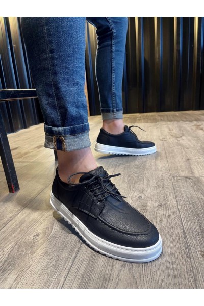 Knack Günlük Ayakkabı T12 Siyah (Beyaz Taban)